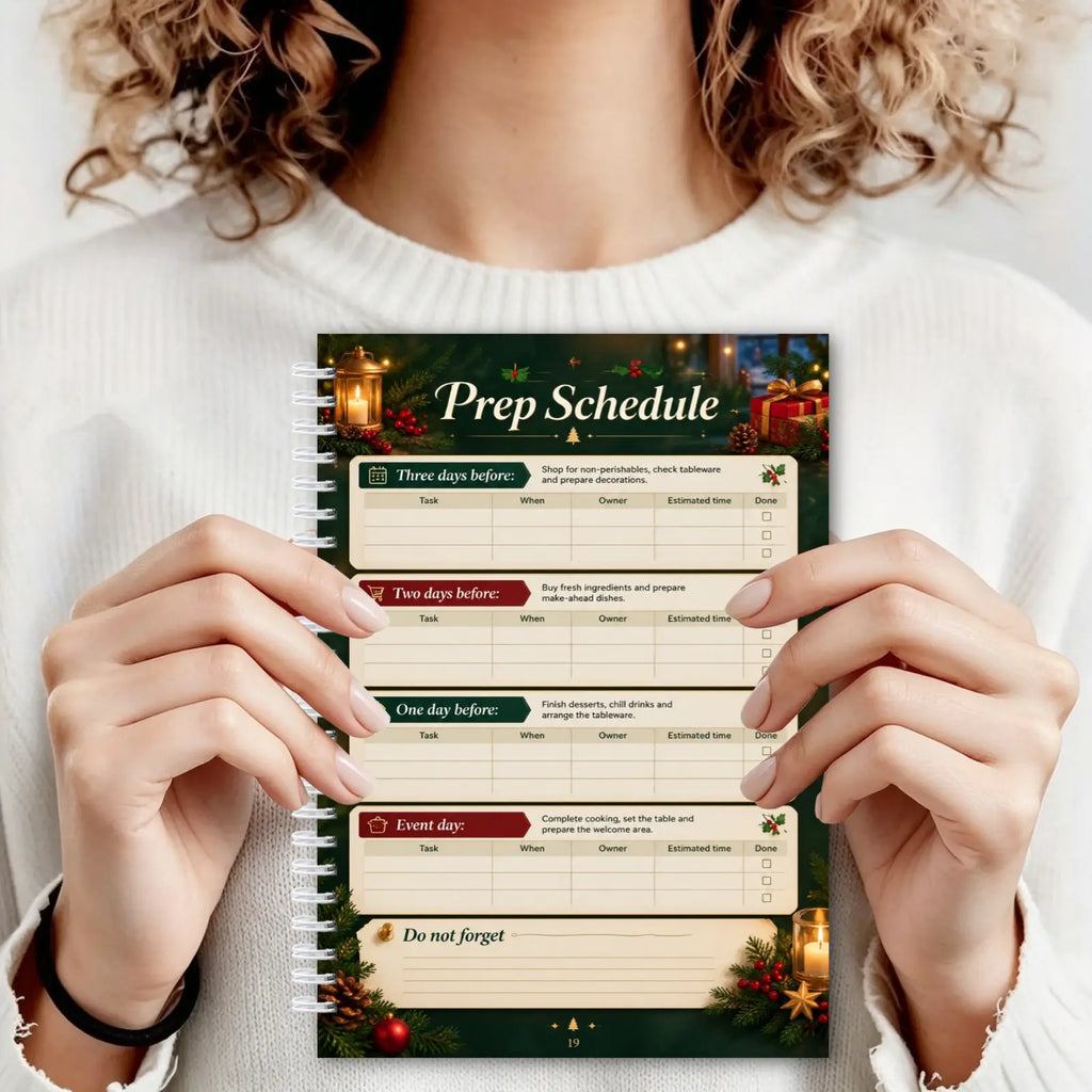 Christmas Gatherings & Table Plans, Spiral Dinner Party Planner with Recipes & Guest Lists