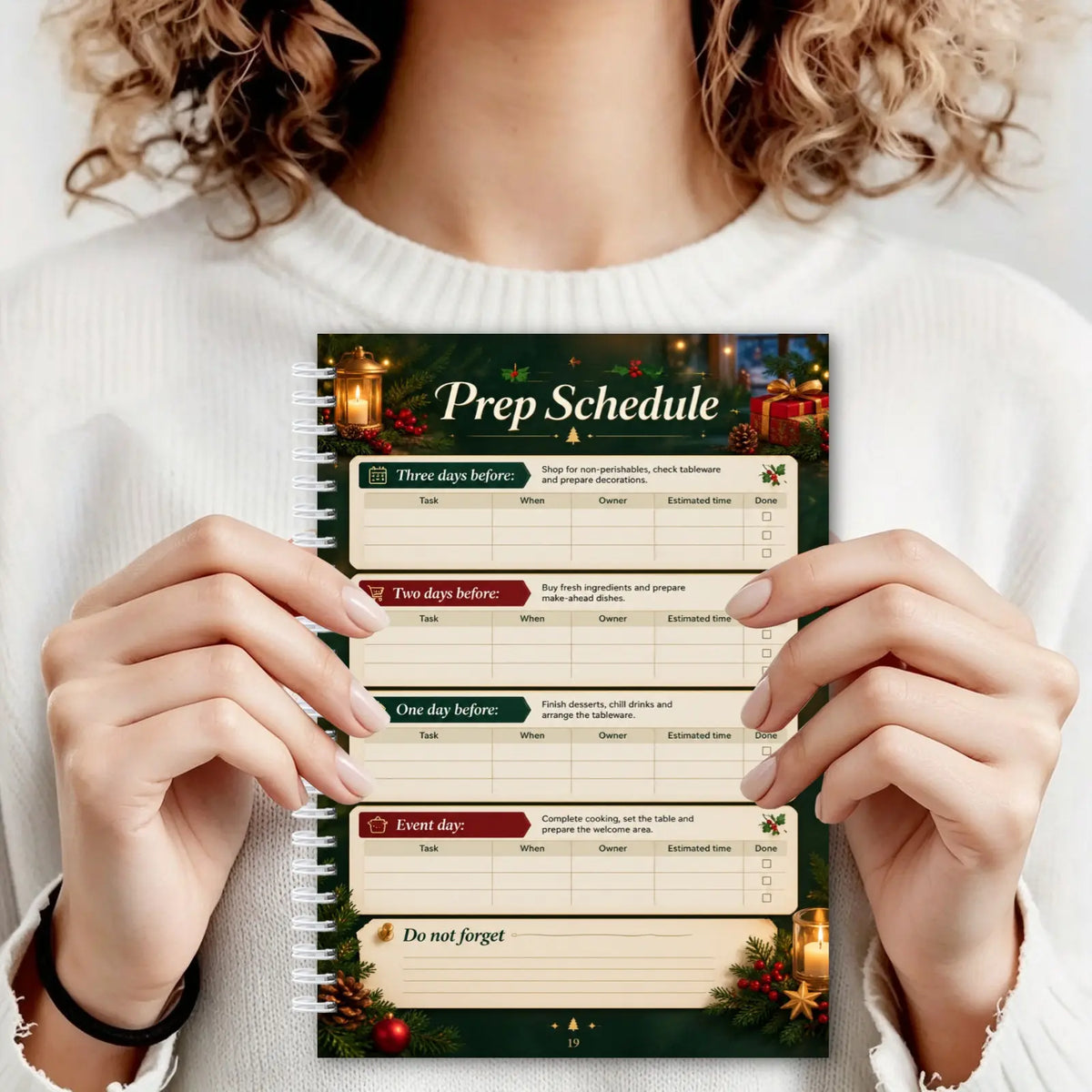 Christmas Gatherings & Table Plans, Spiral Dinner Party Planner with Recipes & Guest Lists