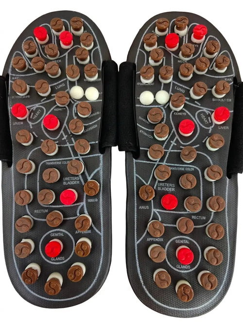 Acupressure Foot Massage Sandals with Adjustable Strap & Rotating Pressure Nodes