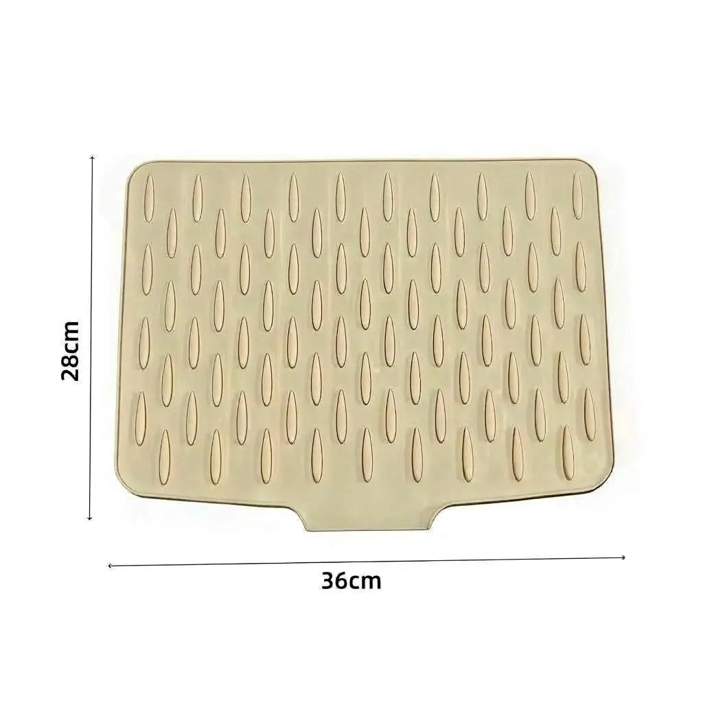 Sloped Silicone Dish Drying Mat, Self-Draining Heat-Resistant Non-Slip