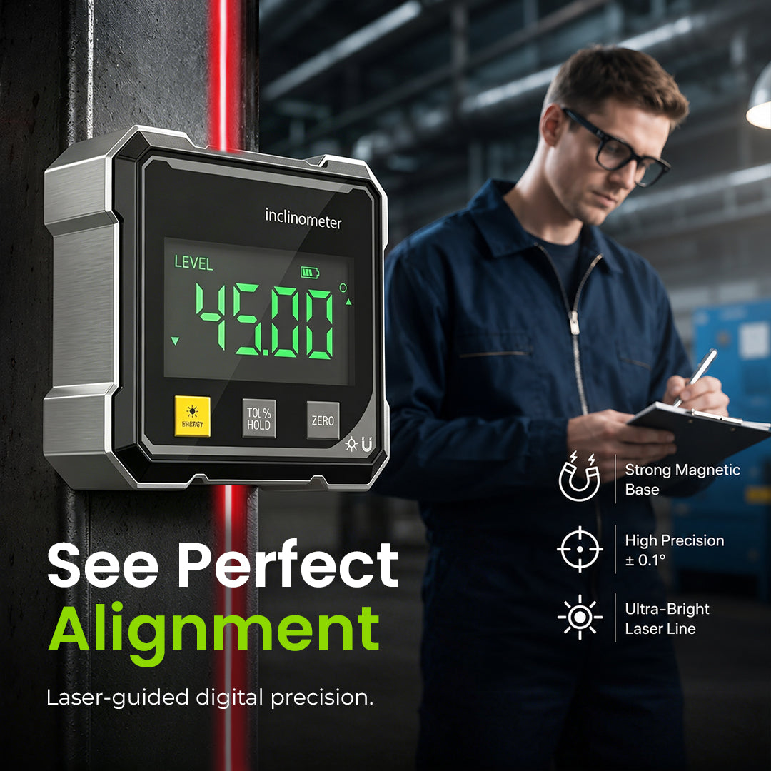 Magnetic Digital Angle Finder with Electronic Laser