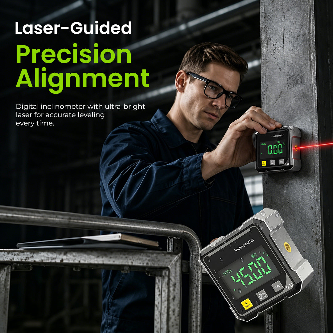 Magnetic Digital Angle Finder with Electronic Laser