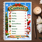 Children's Christmas Activity Book, Spiral Game Handbook with Coloring, Mazes, Counting & Puzzles