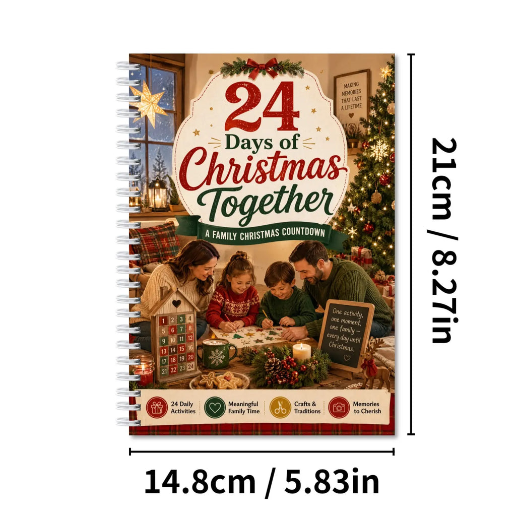 24 Days of Christmas Together, Family Countdown Activity Book with Daily Rituals & Gratitude Pages