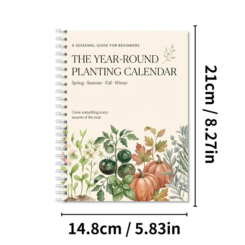 Year-Round Planting Calendar, A5 Spiral-Bound Seasonal Garden Guide for Beginners