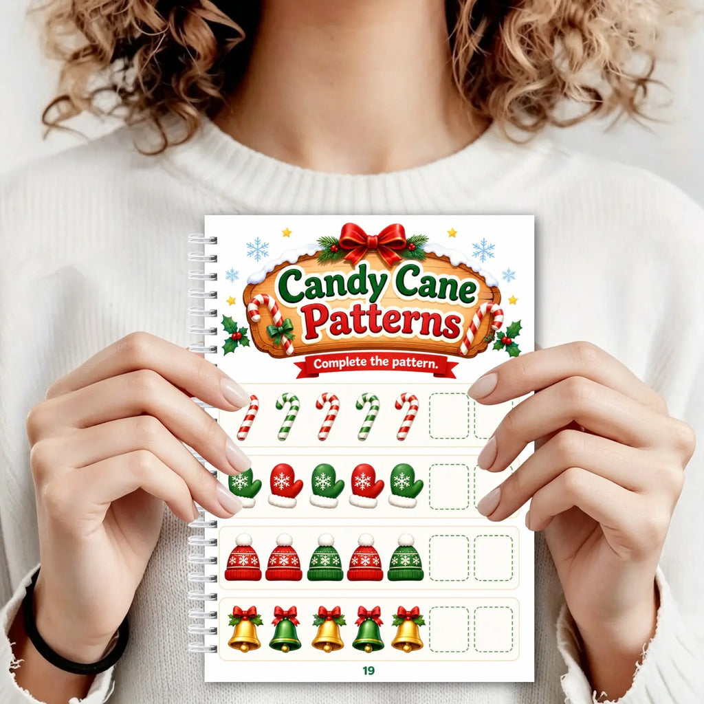 Children's Christmas Activity Book, Spiral Game Handbook with Coloring, Mazes, Counting & Puzzles