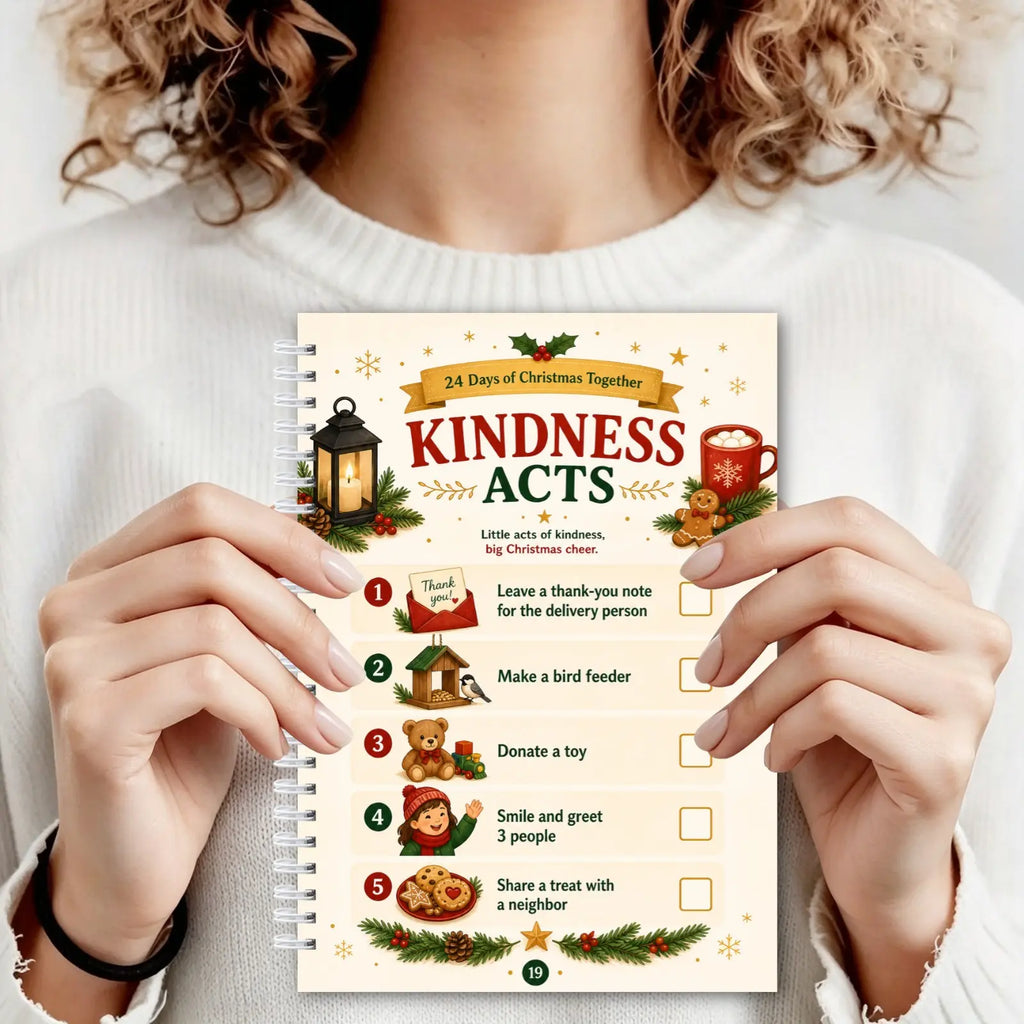 24 Days of Christmas Together, Family Countdown Activity Book with Daily Rituals & Gratitude Pages