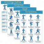 4 Illustrated Tai Chi Exercise Poster Set for Seniors —(11.8x8.3 inches)