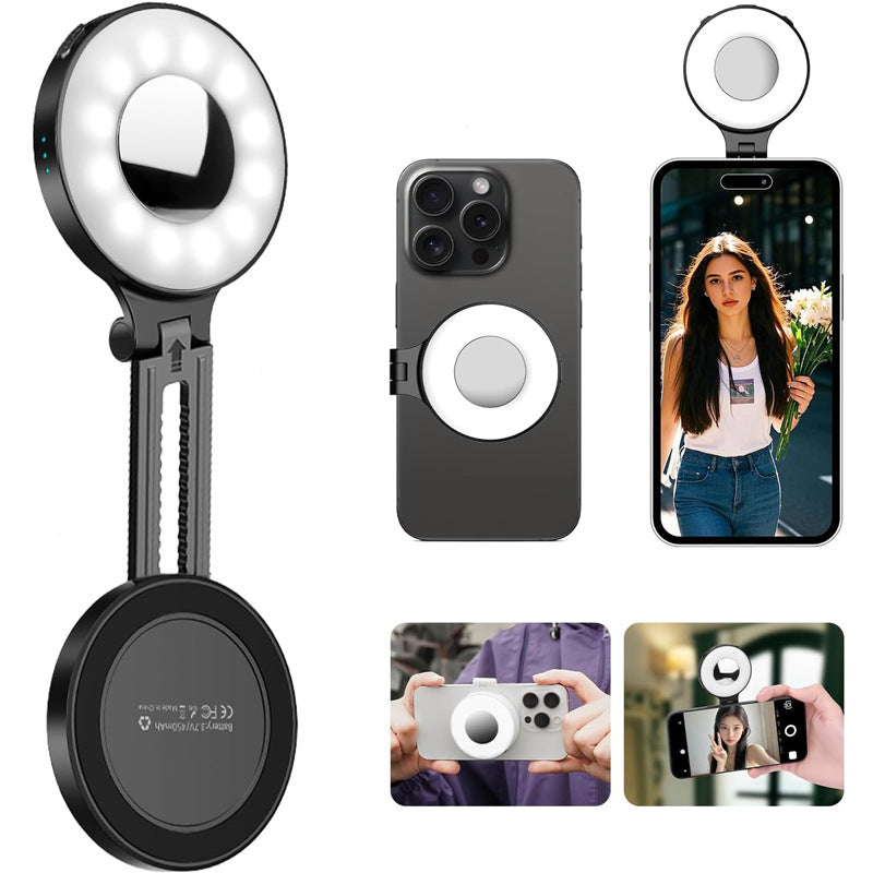 🔥Magnetic 3-Color Snap-On Rechargeable Phone Fill Light