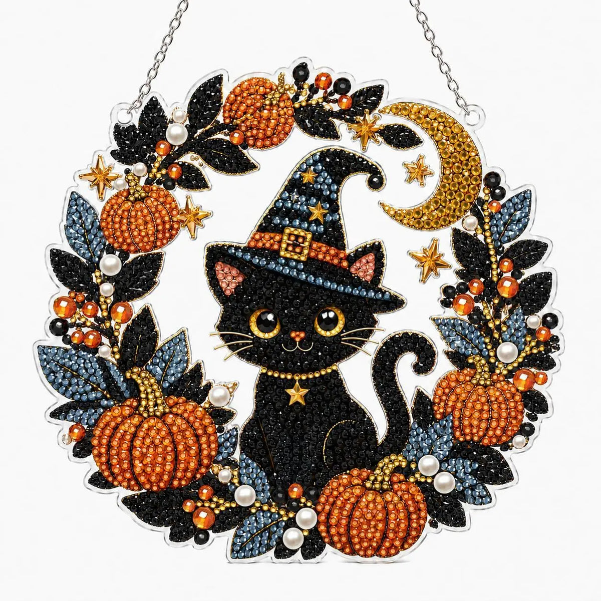 🎃 Fall Pumpkin Diamond Art Wreath – Cozy DIY Autumn Decor