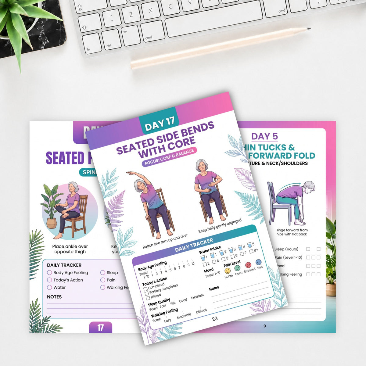 Gentle Chair Yoga Exercise Book, Low-Impact Seated Guide