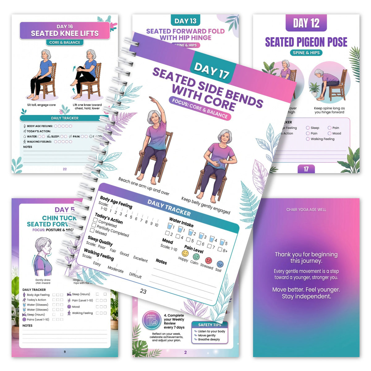 Gentle Chair Yoga Exercise Book, Low-Impact Seated Guide