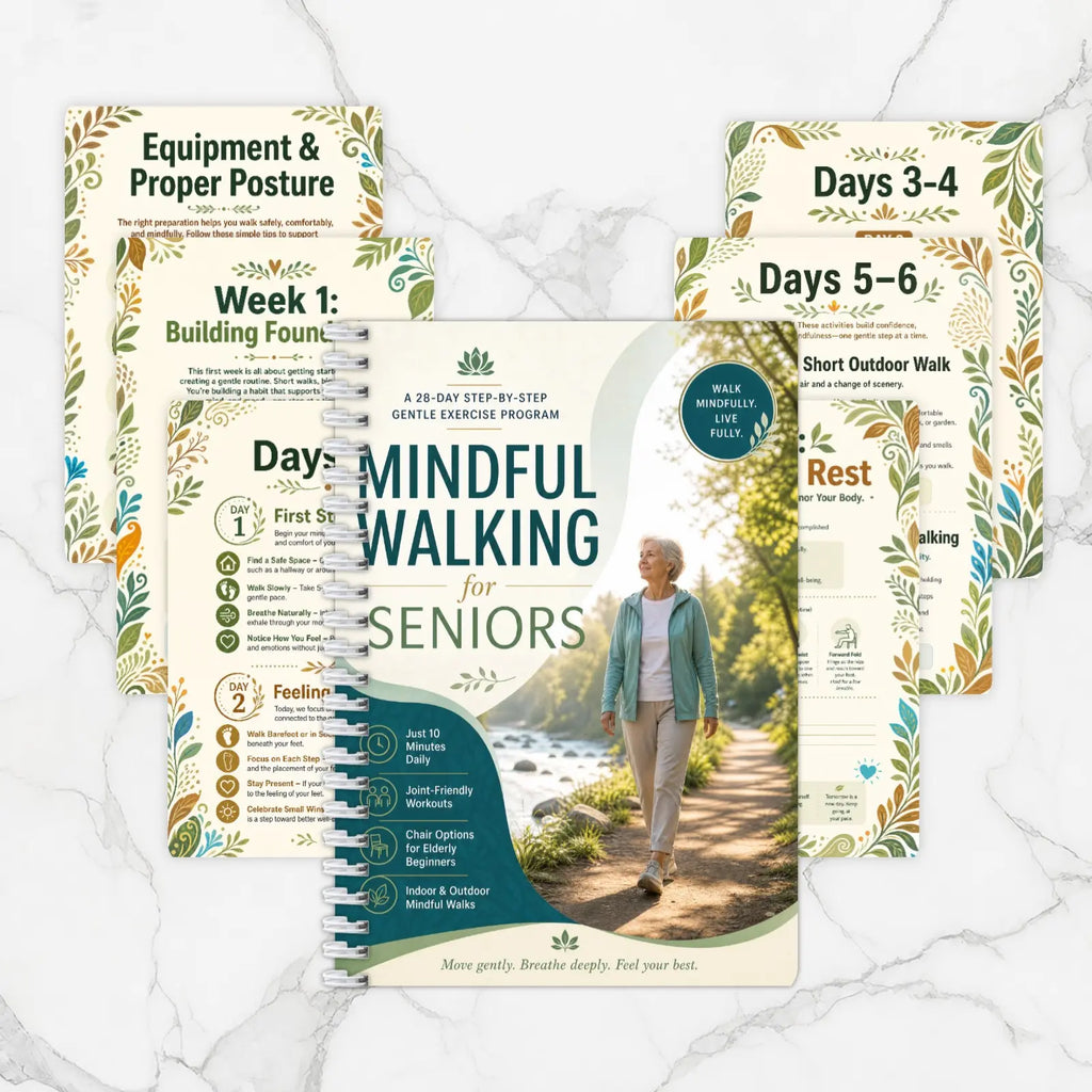 Mindful Walking Book for Seniors, Gentle 28-Day Step-by-Step Guide