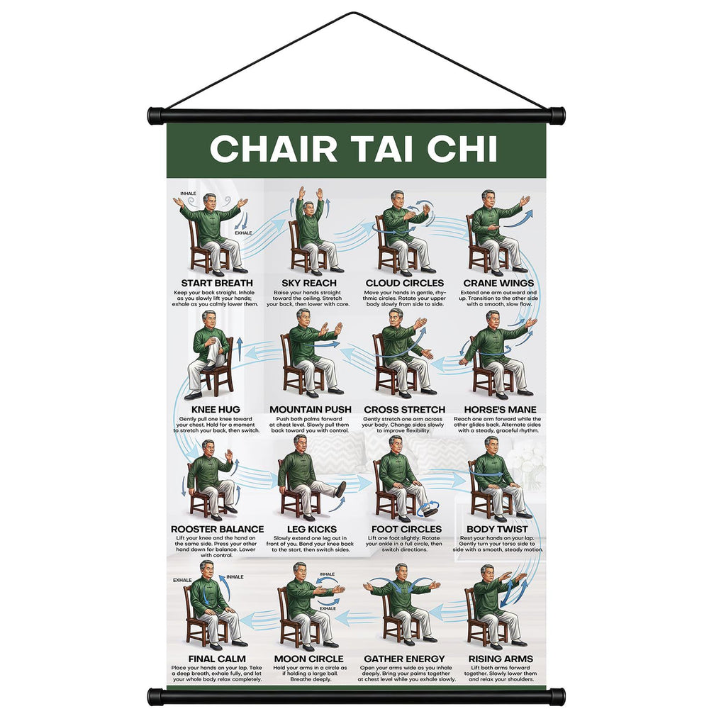 Chair Tai Chi Training Wall Chart —(16 x 24 inches)