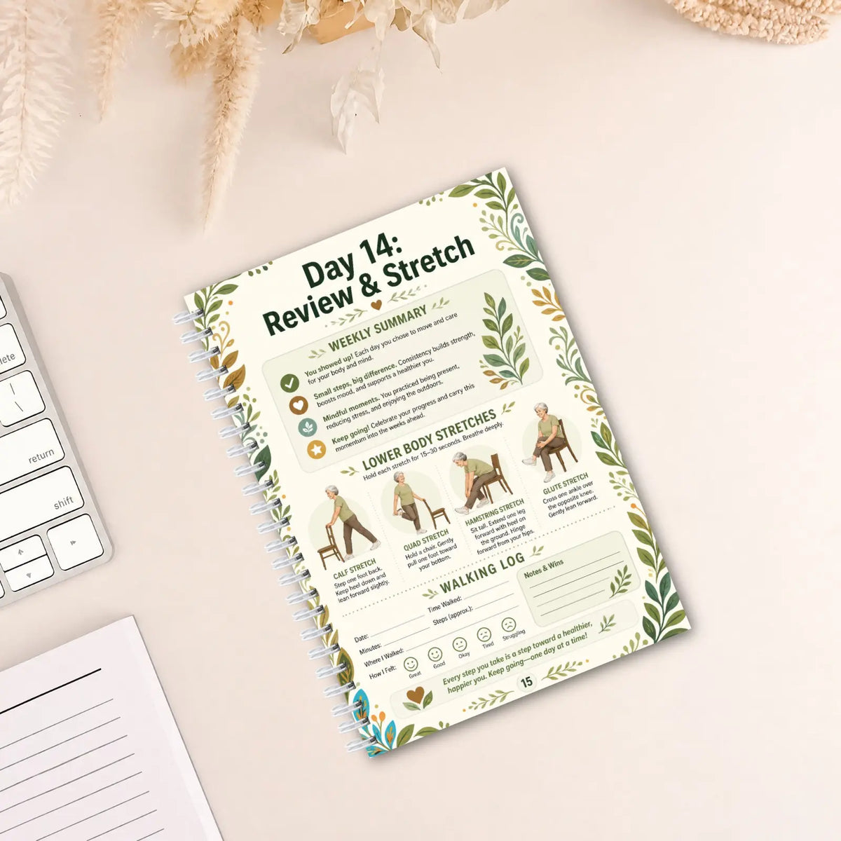 Mindful Walking Book for Seniors, Gentle 28-Day Step-by-Step Guide