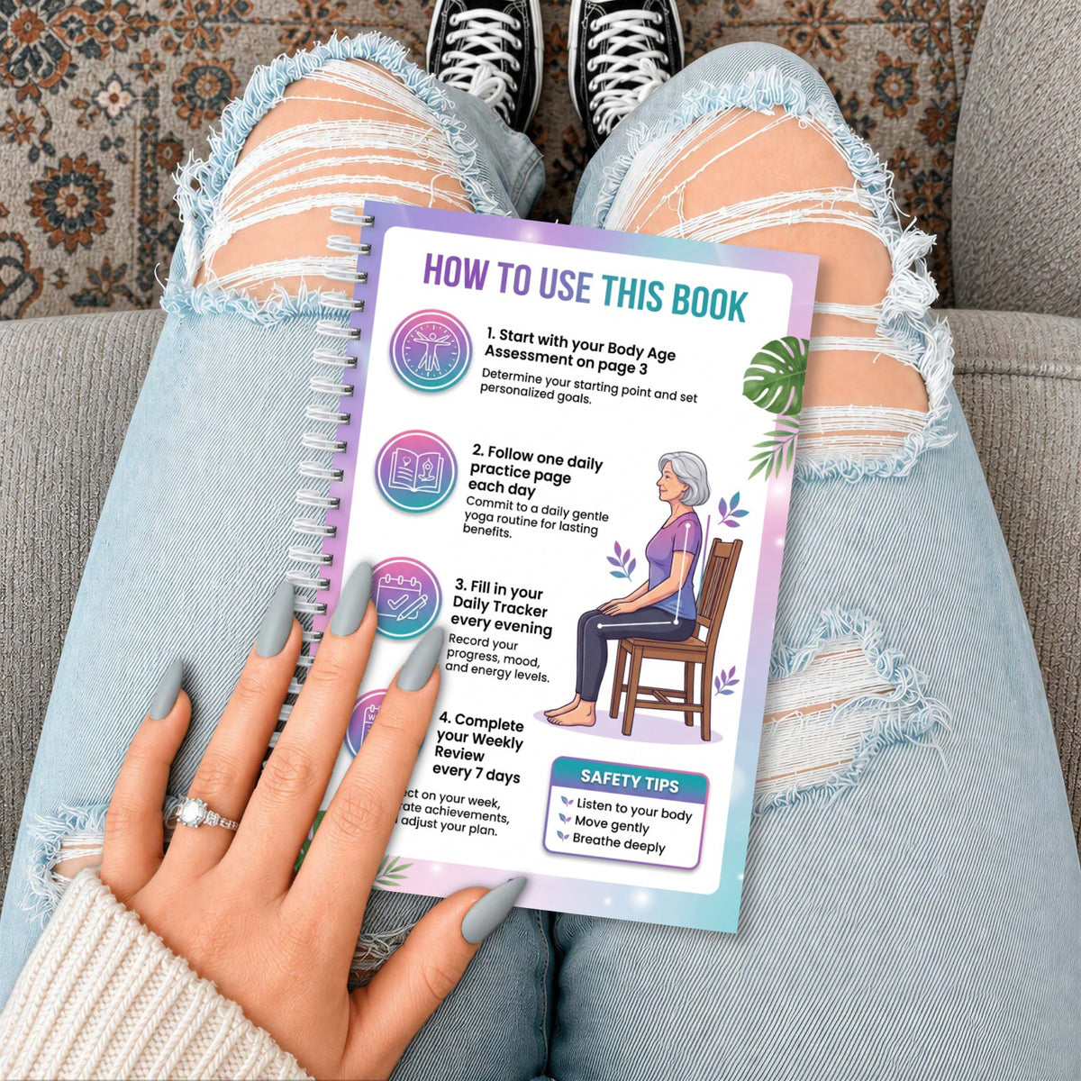 Gentle Chair Yoga Exercise Book, Low-Impact Seated Guide