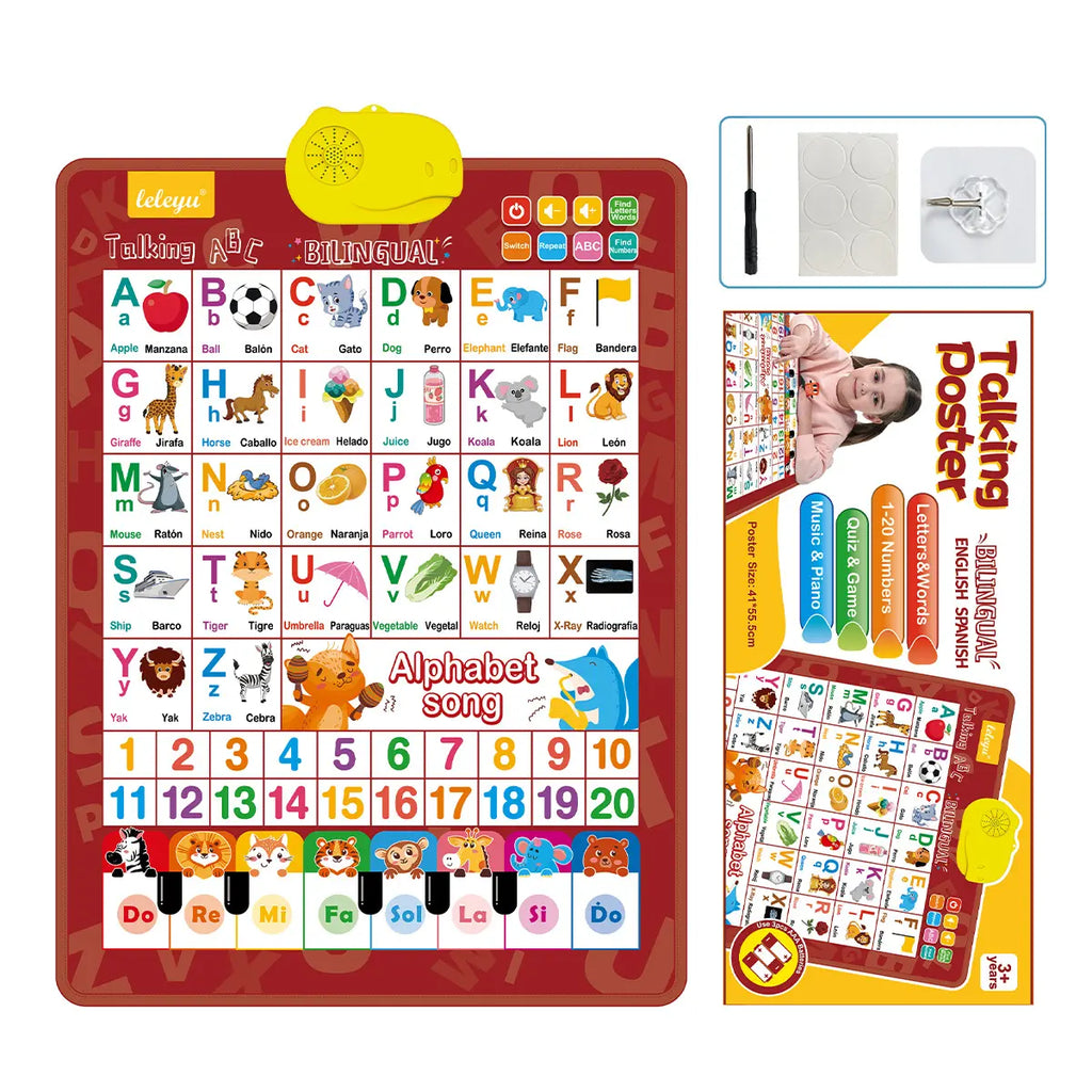 Interactive Talking Alphabet Poster — Bilingual English-Spanish, Games & Songs