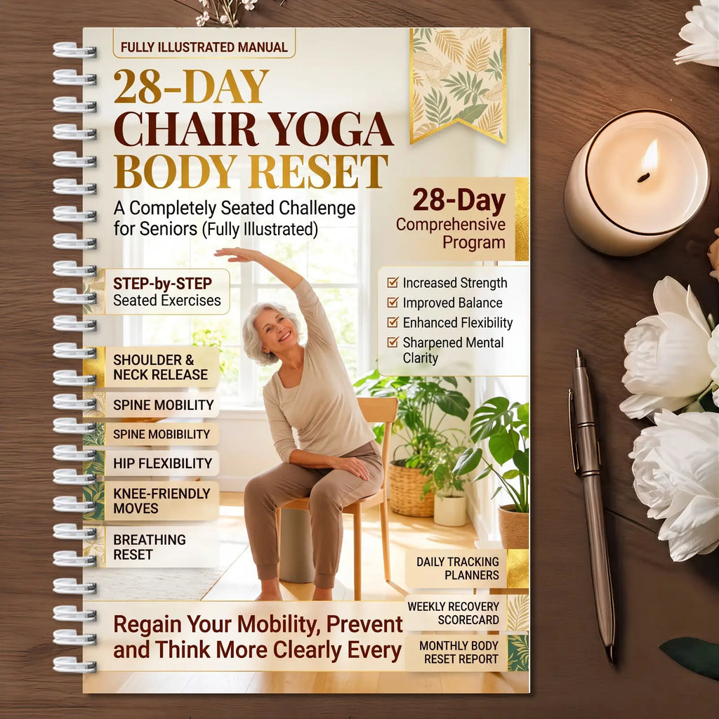 28-Day Chair Yoga Book for Seniors, Fully Illustrated Seated Guide