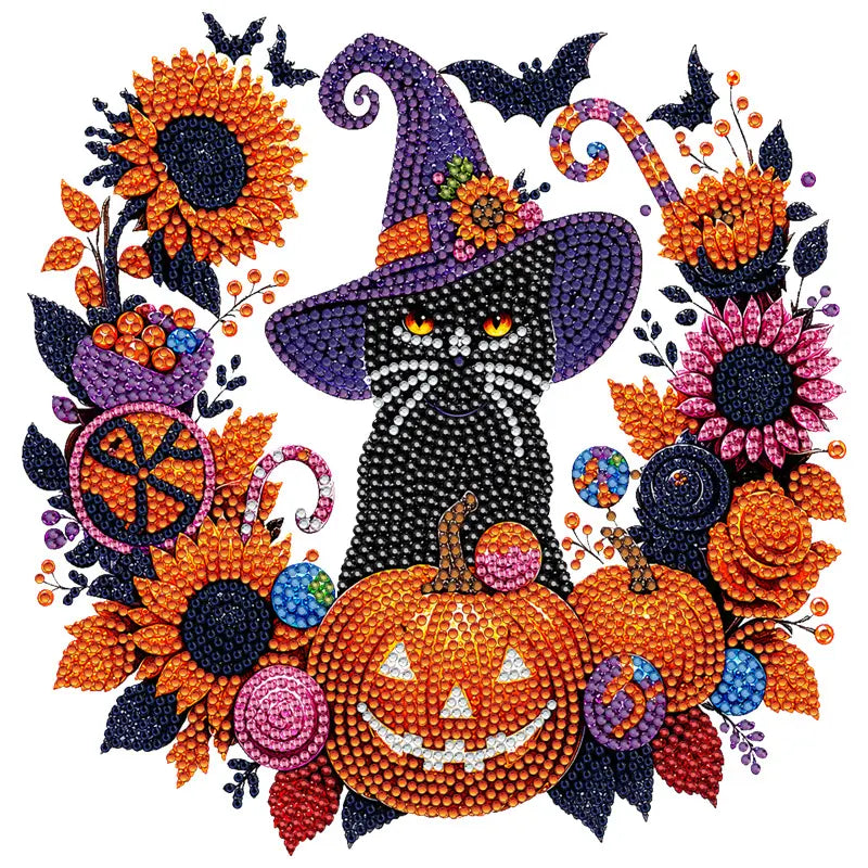 🎃 Fall Pumpkin Diamond Art Wreath – Cozy DIY Autumn Decor