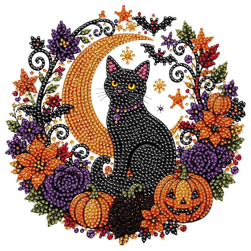 🎃 Fall Pumpkin Diamond Art Wreath – Cozy DIY Autumn Decor
