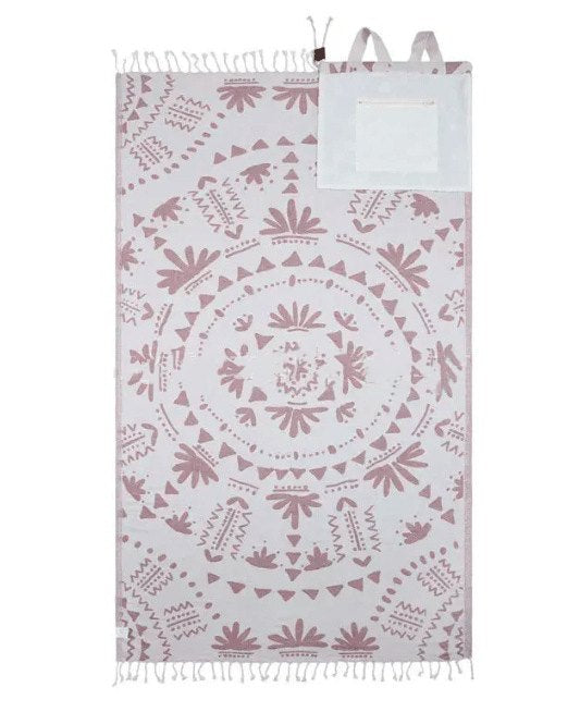 🏖️2-in-1 Turkish Cotton Towel Bag with Inner Zip Pocket & Sand-Repelling Fabric