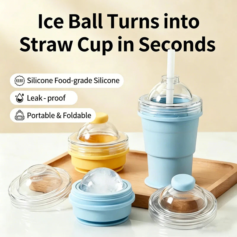 🔥2-in-1 Collapsible Silicone Ice🧊 Ball Maker Cup