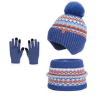 Kids Knitted Hat and Neck Warmer Set, Fleece Lined Winter Hat and Scarf Set for Ages 4-10