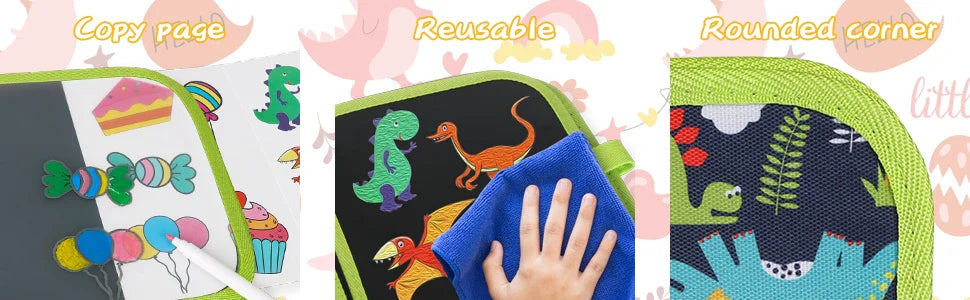 Erasable Doodle Book for KidsToddlers Toys Reusable Drawing Pads with 12 Watercolor Pens Preschool Toy Trip Writing Painting Set Beauty Fashion