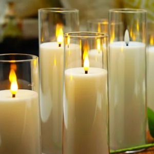 Flameless Acrylic Candle 3-Piece Set