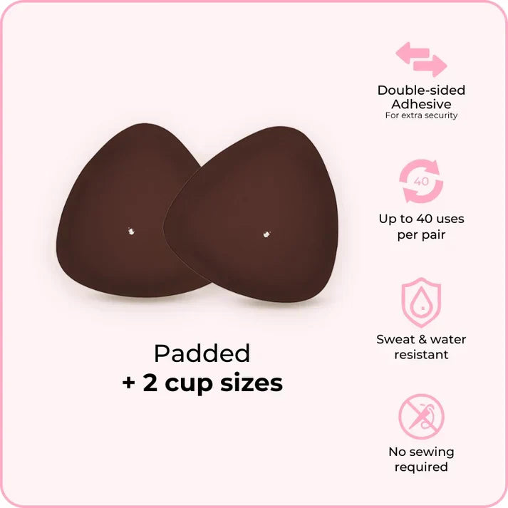 Invisible Lift - Patented Sticky Fashion Bra Inserts Prevents Nipple Slips No Sewing Required Low Cut Tops Womenswear