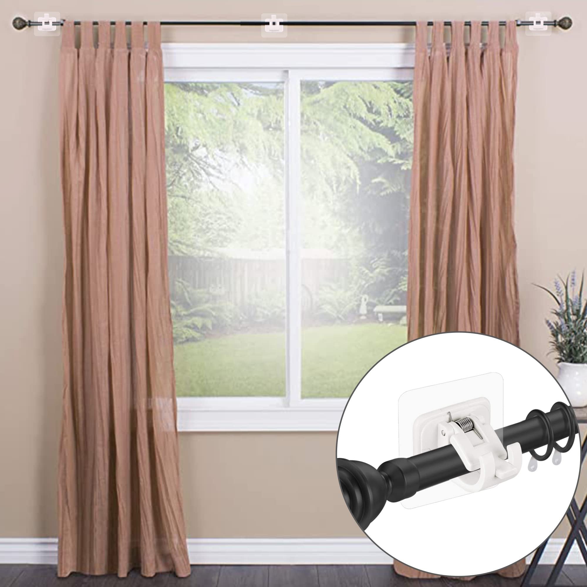 A set of 8PCS Curtain Rod Brackets with Clips