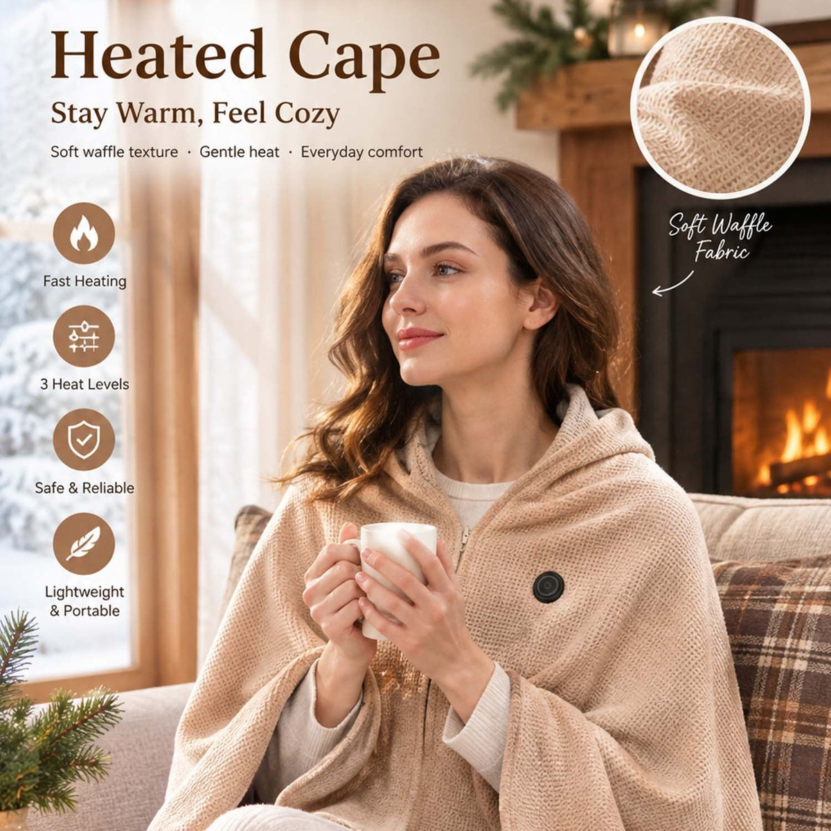 ❄️Heated Wearable Blanket – Stay Warm at Your Desk Without Bulky Layers 🔥（Power bank not included）