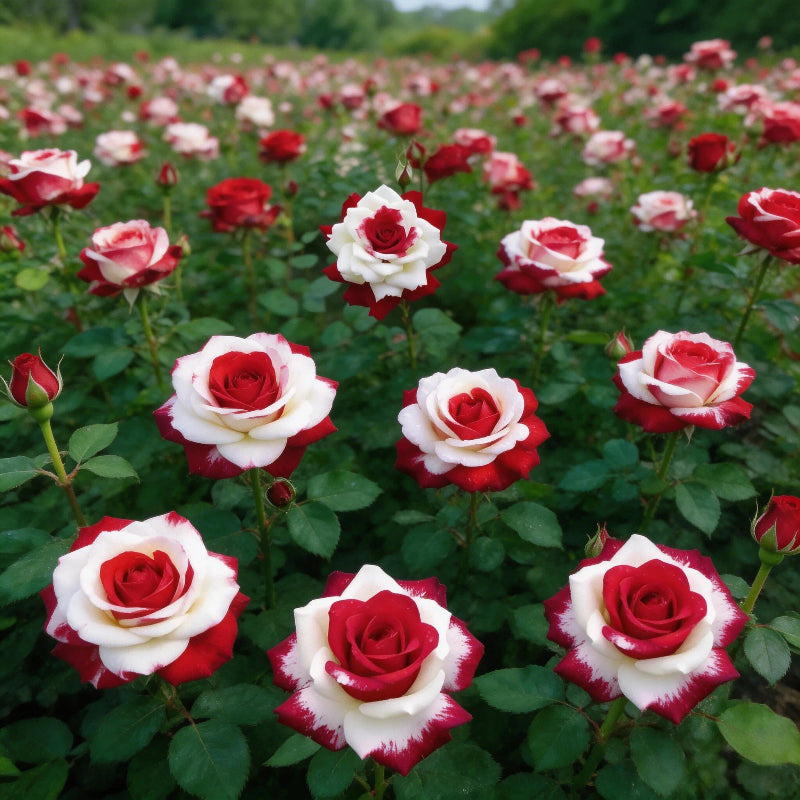Rare Twin Red White Rose Flower Seeds for Planting - Captivating Blooms Non GMO