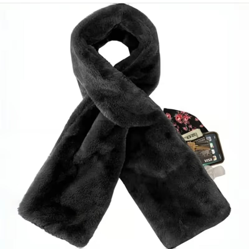Cozy Scarf with Hidden Pocket – Warm, Soft & Secure Zipper🧣
