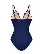 Flower Hollow One Piece Swimsuit and Skirt