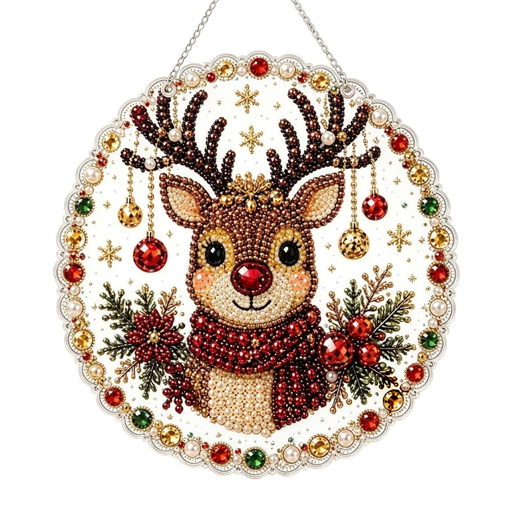 Christmas Pearl Art Hanging Wreath Kit
