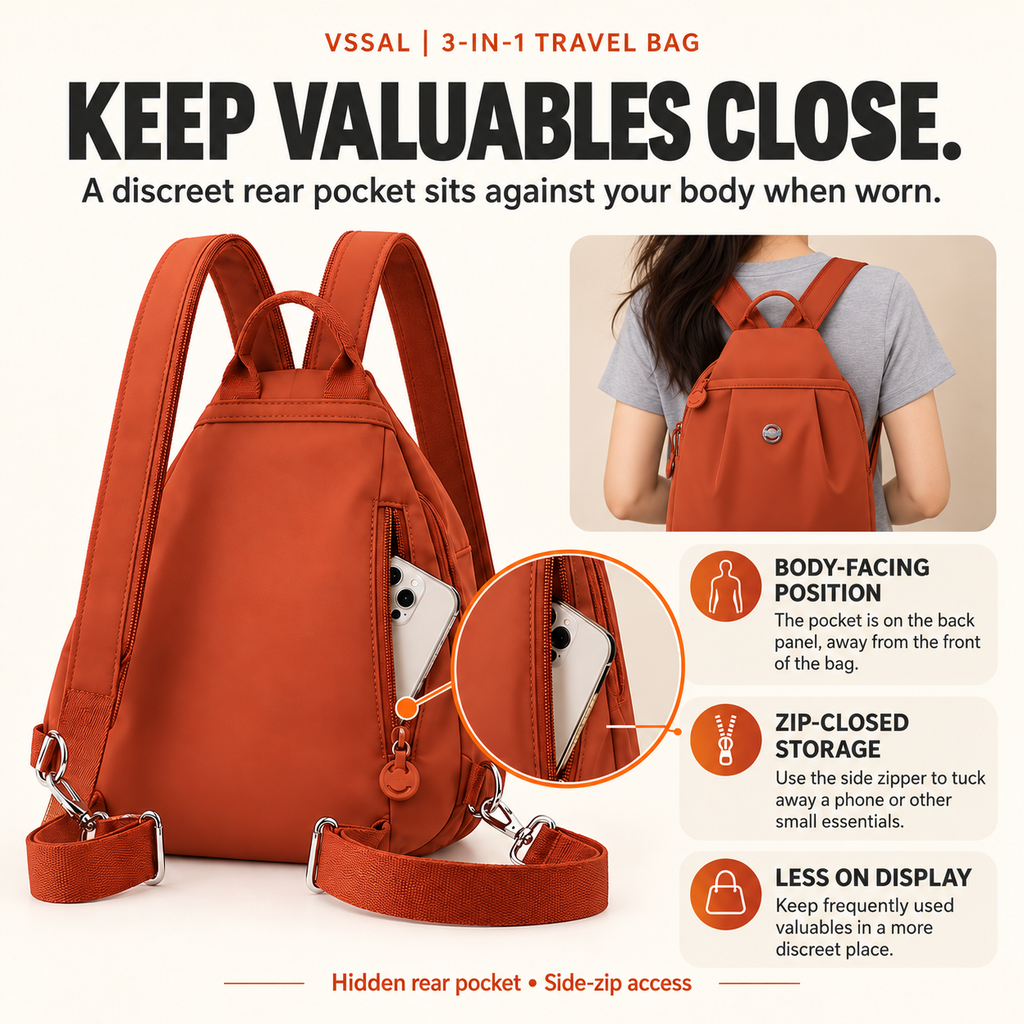 3-in-1 Anti-Theft Travel Tote Bag – Waterproof, Lightweight & Organized🎒