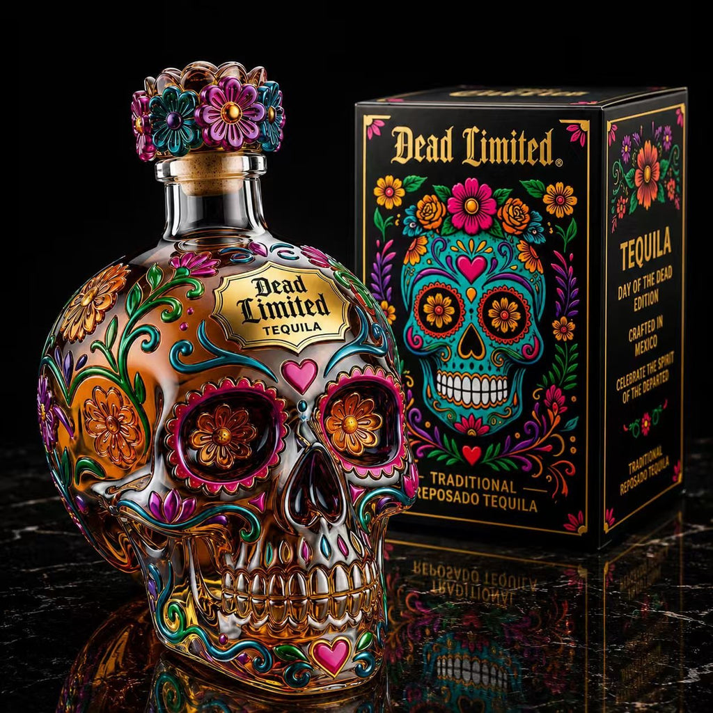 Skull Tequila Bottle – Colorful Collector’s Gift Box🎁