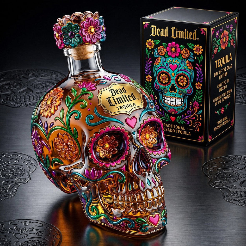 Skull Tequila Bottle – Colorful Collector’s Gift Box🎁