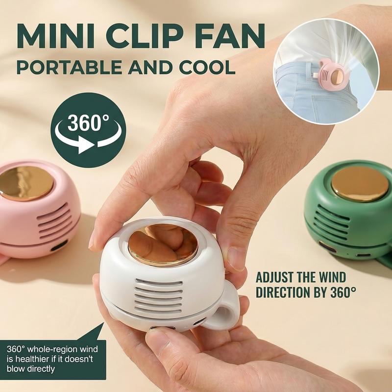 ❄️Mini Bladeless Clip Fan –5H Battery Life🔋