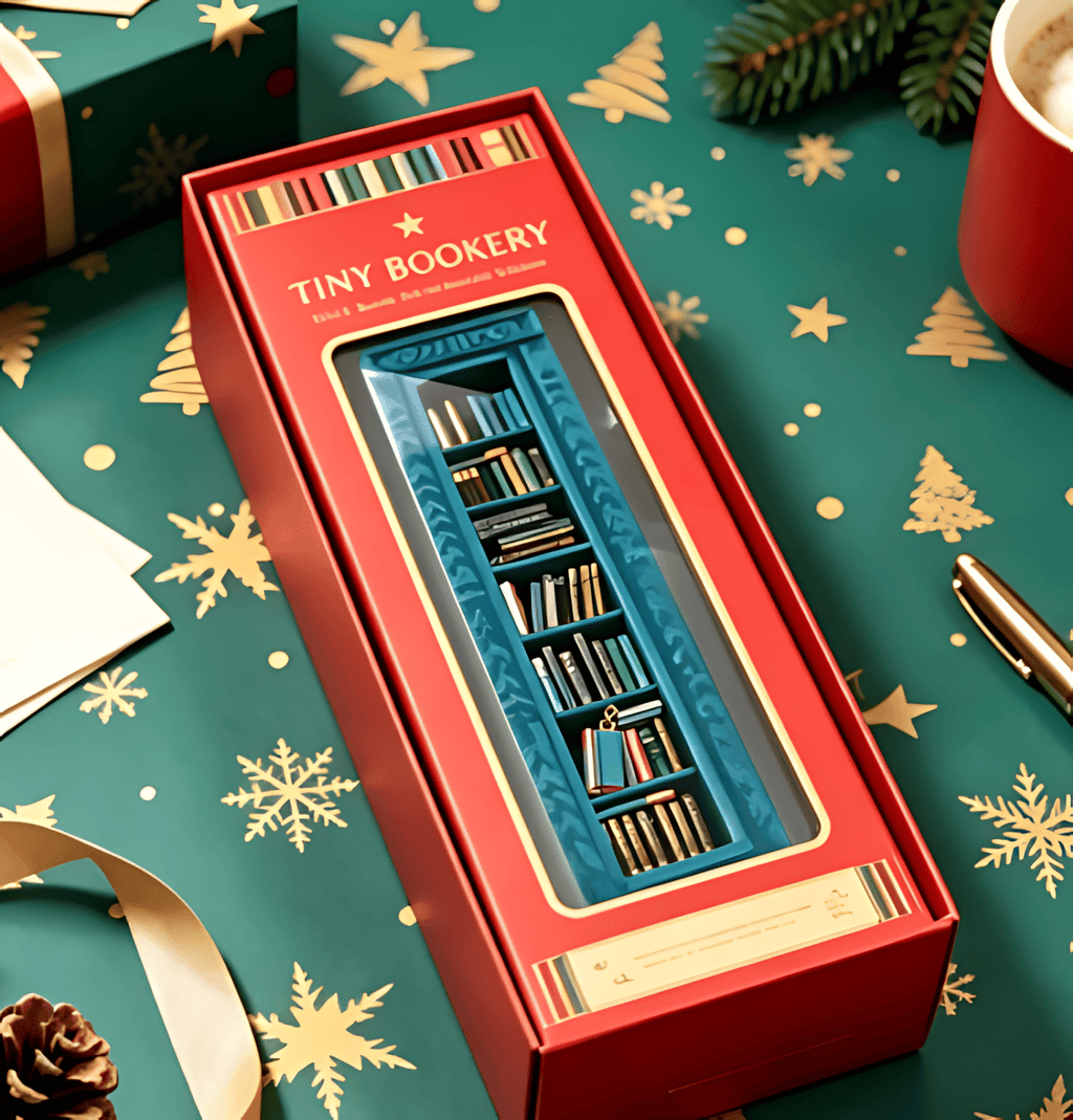 Tiny Bookery Advent Calendar, 25‑Day Mini Book Ornaments | Christmas Countdown Gift for Book Lovers