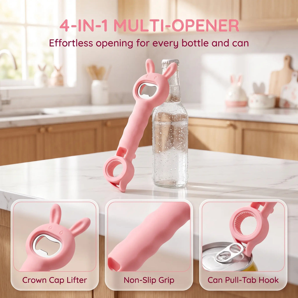 4-in-1 Beer Bottle Opener – Easy Grip, Easy Open