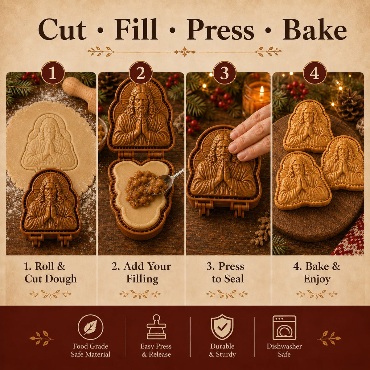 ✝️Faith & Nativity Christmas Mini Pie Mold Collection🥧✨