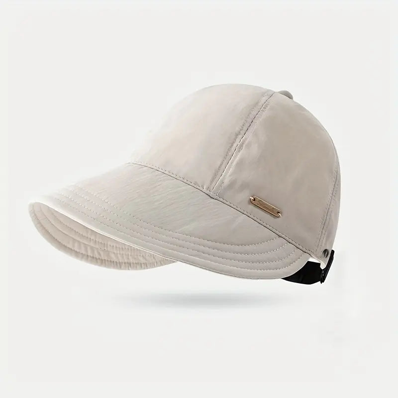 Women's Wide Brim Sun Visor Hat - UPF 50+ Open Top Cap for Ponytails, Golf, and Beach