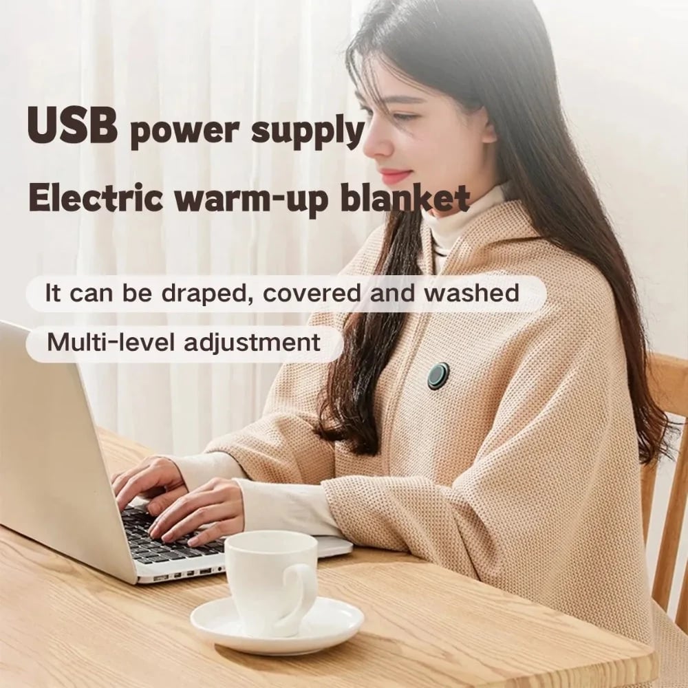 ❄️Heated Wearable Blanket – Stay Warm at Your Desk Without Bulky Layers 🔥（Power bank not included）