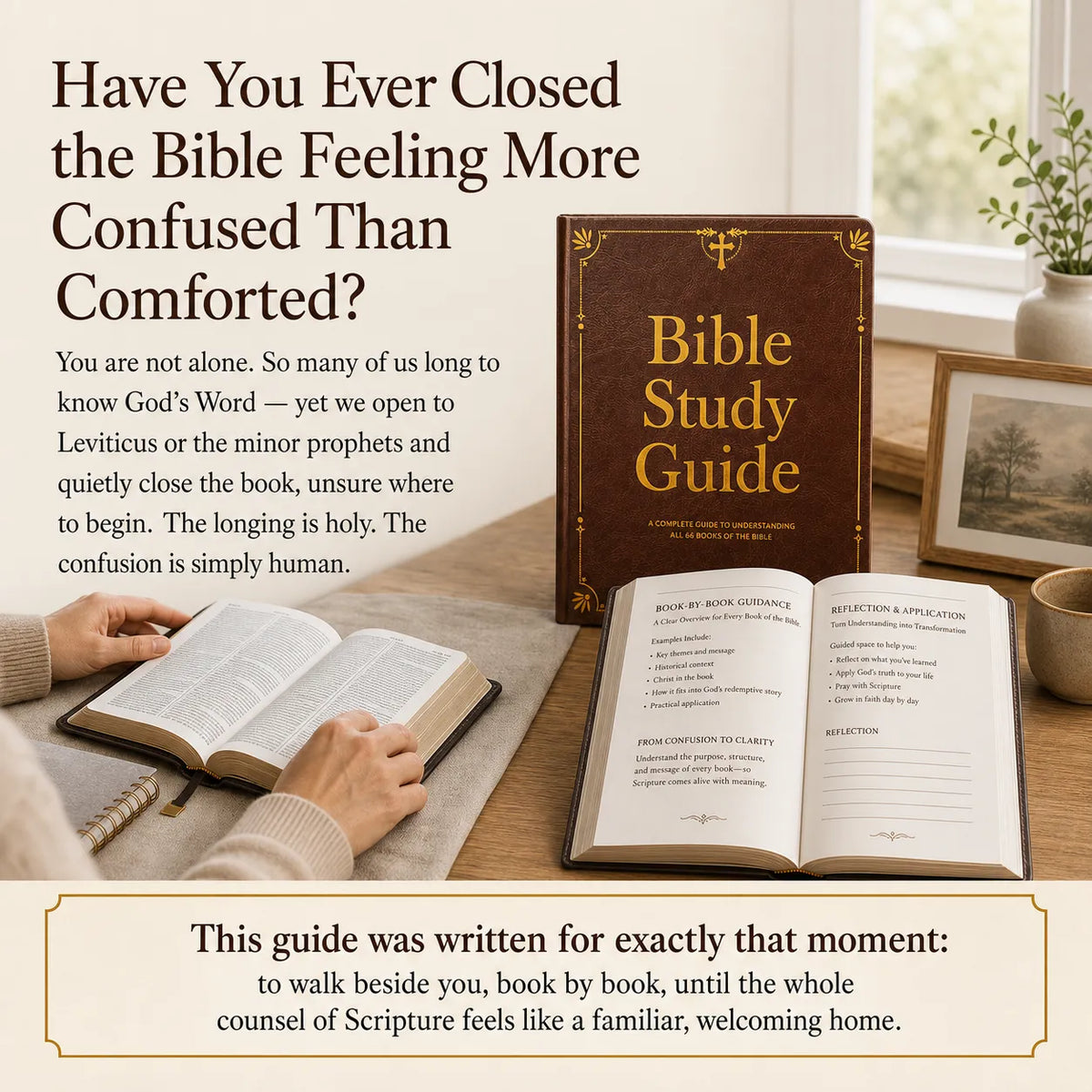 Bible Study Guide & Reflection Journal - All 66 Books, Large Print