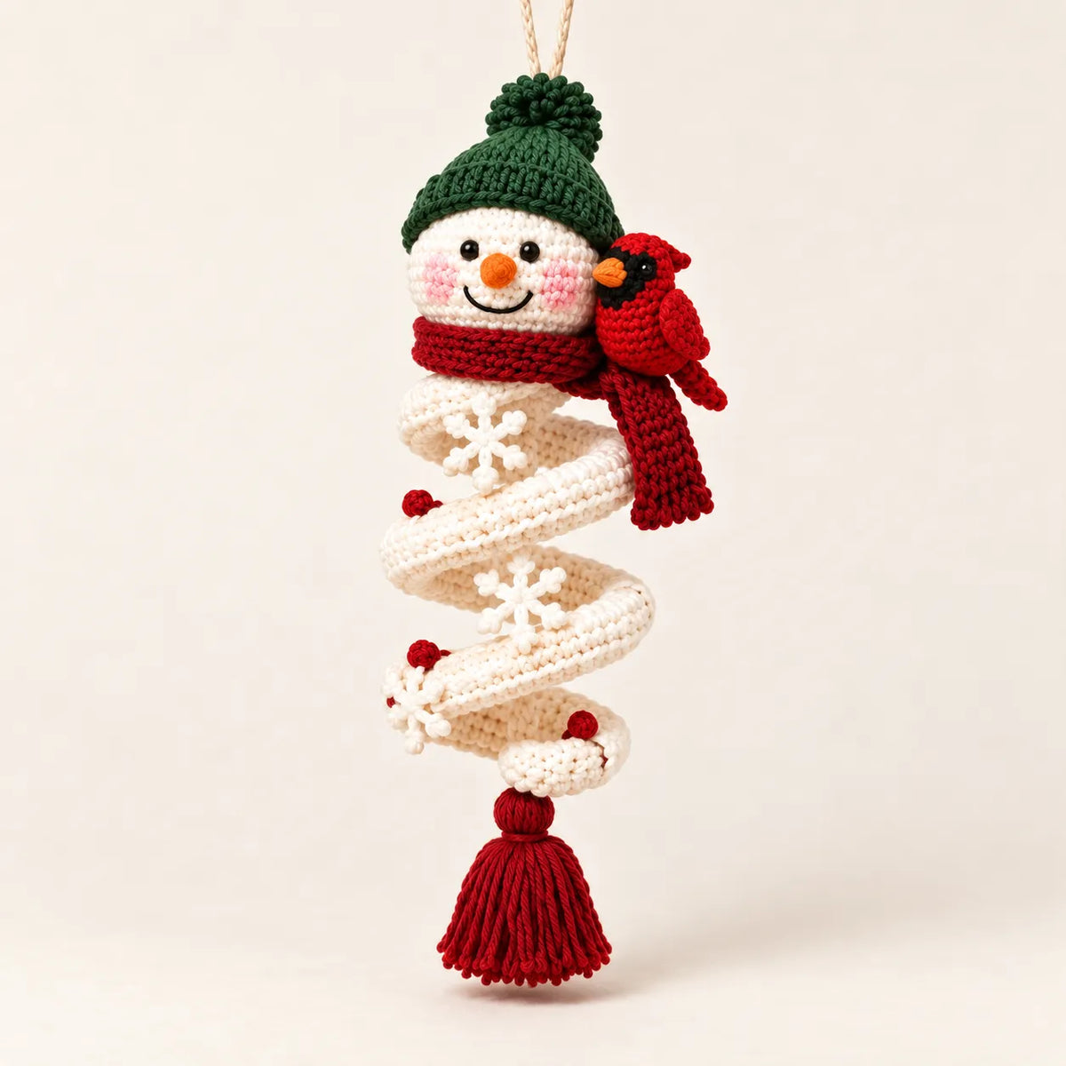 ☃️ Crochet Snowman Spiral Ornament DIY Kit