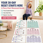 Seated Back Stretch Chart Set，Six-Sheet Set(10 x 8 inches)