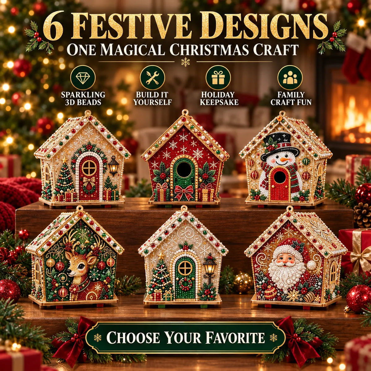 Christmas Diamond Painting Wooden House Kit
