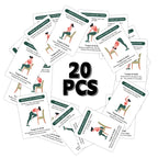 Chair Yoga Stretch Card Deck, 20 Portable Seated Movement Cards